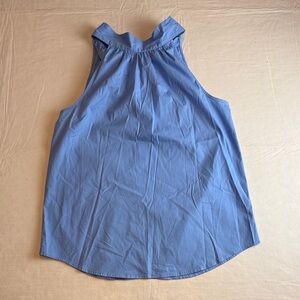 J. Crew Women's Sky Blue Sleeveless Mock Neck Tie Top Size 2